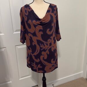 Soft Surroundings Short Sleeve Drape Neck Top